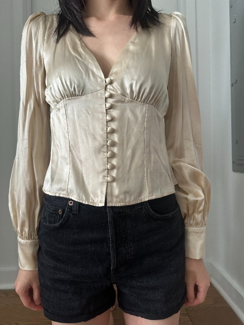 REFORMATION Cadence Silk Top